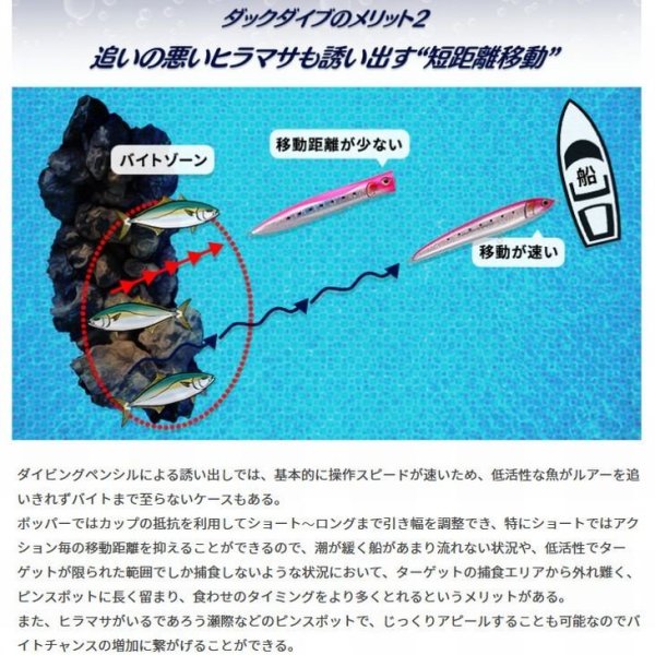 画像6: (30%引) マリア ダックダイブ F 190 60g ヒラマサ 青物 大物 海外向き ソルトルアー スリムポッパー ヤマリア ヤマシタ YAMARIA YAMASHITA