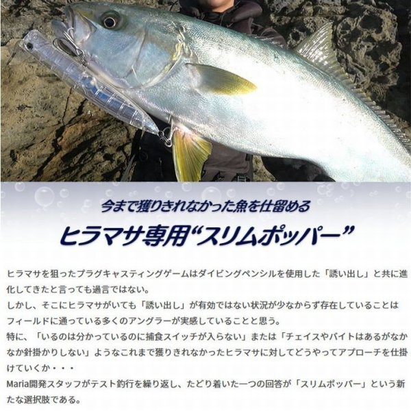 画像4: (30%引) マリア ダックダイブ F 190 60g ヒラマサ 青物 大物 海外向き ソルトルアー スリムポッパー ヤマリア ヤマシタ YAMARIA YAMASHITA