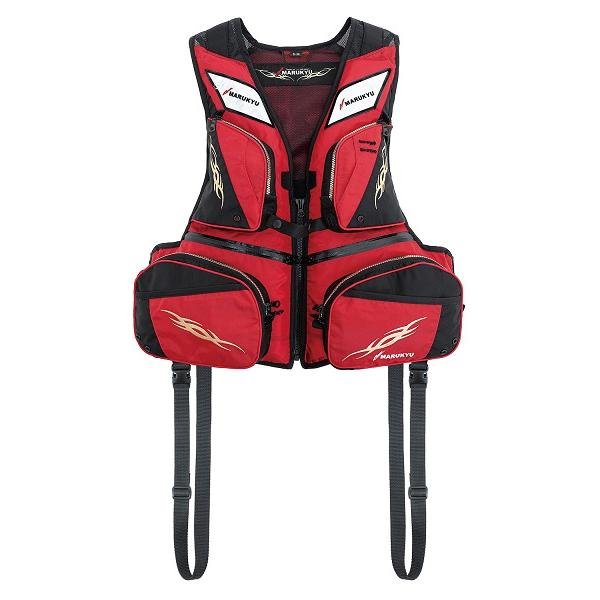 画像5: 25%OFF マルキュー PFD03 L2 ブラック レッド S-M L-LL フィッシング フローティングベスト ライフジャケット 検定付き 救命胴衣 釣具 磯釣り 鮎 船 ルアー