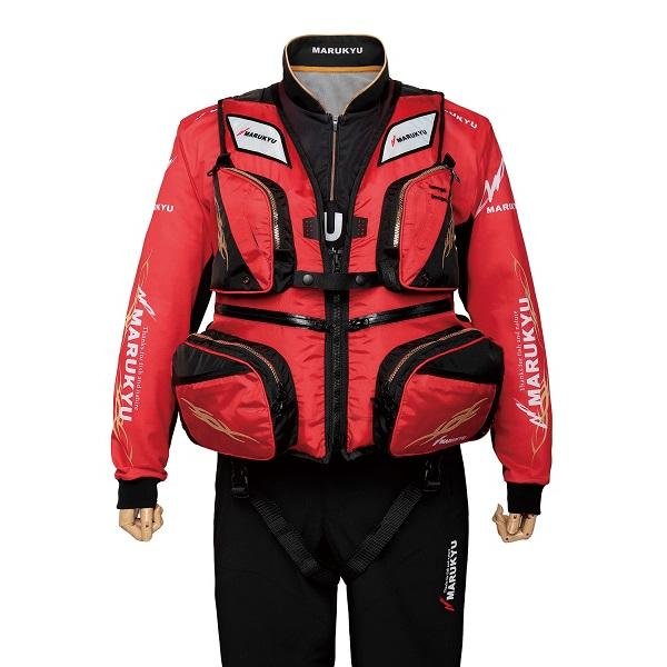 画像6: 25%OFF マルキュー PFD03 L2 ブラック レッド S-M L-LL フィッシング フローティングベスト ライフジャケット 検定付き 救命胴衣 釣具 磯釣り 鮎 船 ルアー