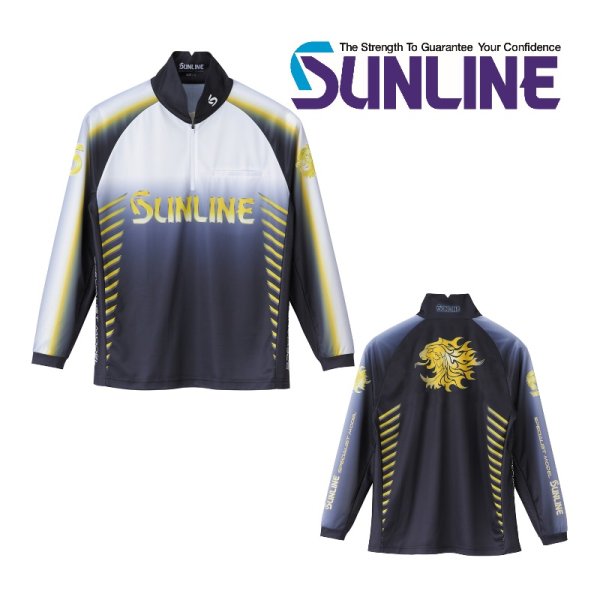 画像1: (28%引) サンライン PRO DRY プロドライ シャツ (長袖) S M L LL ブラックフィッシング ウエア 磯釣り 鮎 船 ルアー 釣具 SUW-04301CW