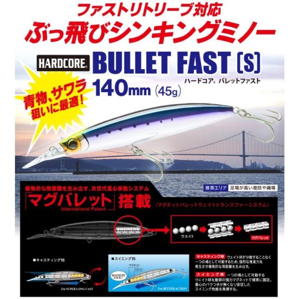 画像18: DUEL ハードコア バレットファスト S 140 45g デュエル ヨーヅリ シンキング シーバス ソルトミノー ルアー F1244