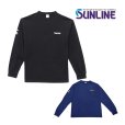 画像1: (28%引) サンライン コットンロングT シャツ XXL(3L) ブラック ネイビー SUW-15506LT フィッシング ウエア ジャケット 磯釣り 鮎 船 ルアー 釣具 (1)