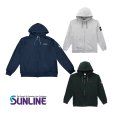 画像1: (28%引) サンライン フルジップパイルパーカー M L LL ブラック アッシュ グリーン SUW-15507 フィッシング ウエア 磯釣り 鮎 船 ルアー 釣具 (2025年予約11月発売) (1)