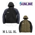 画像1: (28%引) サンライン ライトシェルパーカー M L LL 3L ブラック オリーブ SUW-15510 フィッシング ウエア 磯釣り 鮎 船 ルアー 釣具 (2025年予約11月発売) (1)