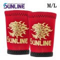 (28%引) サンライン リストバンド (獅子マーク) SUW-1104 レッド M L ステータス フィッシング 手袋 ウエア (2026年新製品予約3月発売)