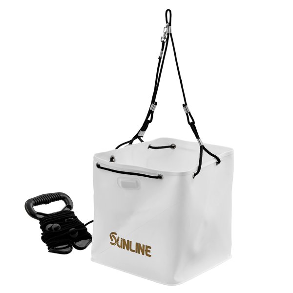 画像5: (28%引) サンライン 巾着水汲みバケツ SB-519 ブラック ホワイト フィッシング 道具入れ コマセ入れ 磯釣り 鮎 船 ルアー 釣具 (2026年新製品予約5月発売)