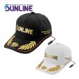 画像1: (28%引) サンライン ツアーキャップ CP-3407 ブラック ホワイト フィッシング 帽子 ウエア 磯釣り 鮎 船 ルアー 釣具 (2026年新製品予約4月発売) (1)