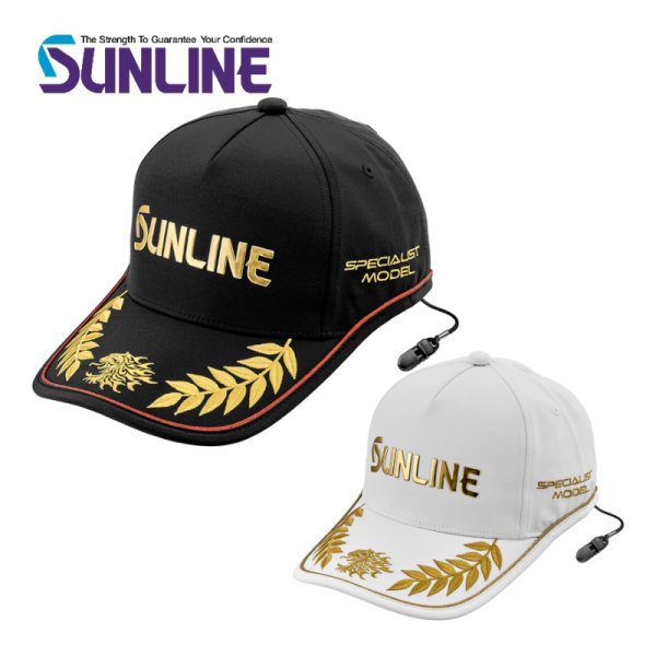 画像1: (28%引) サンライン ツアーキャップ CP-3407 ブラック ホワイト フィッシング 帽子 ウエア 磯釣り 鮎 船 ルアー 釣具 (2026年新製品予約4月発売)