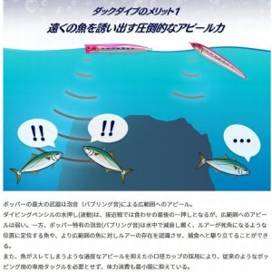 画像5: (30%引) マリア ダックダイブ F 190 60g ヒラマサ 青物 大物 海外向き ソルトルアー スリムポッパー ヤマリア ヤマシタ YAMARIA YAMASHITA (5)