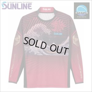 画像4: (28%引) サンライン 驚愕PRODRY ドライ シャツ 長袖 S M L LL ゴールド レッド 虫よけ加工 ステータス フィッシング ウエア 釣具 SUW-05503CW (4)