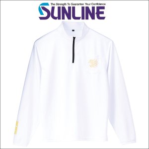 画像3: (26%引) サンライン 獅子ジップ シャツ 長袖 S M L LL ホワイト ブラック フィッシング 吸水速乾 虫よけ加工 ウエア 磯釣り 鮎 船 ルアー SUW-04203CW (3)