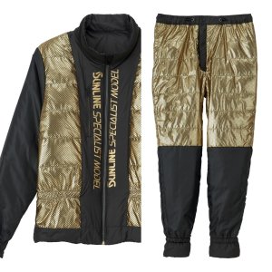 画像7: (28%引) サンライン S M L LL サーモライト 防寒ライトインナースーツ SUW-01401 ブラック フィッシング 上下セット ウエア 磯釣り 鮎 船 ルアー 釣具 (7)