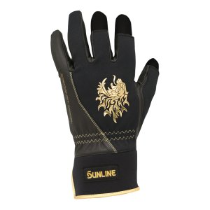 画像3: (28%引) サンライン M L LL 3L スペシャリスト防風グローブ 3本切り SUG-239 獅子ゴールド フィッシング 手袋 ウエア 磯釣り 鮎 船 ルアー 釣具 (3)