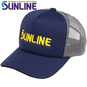 画像3: (28%引) サンライン ロゴメッシュキャップ ブラック ネイビー ホワイト CP-3832 フィッシング 帽子 ウエア 磯釣り 鮎 船 ルアー 釣具 (3)