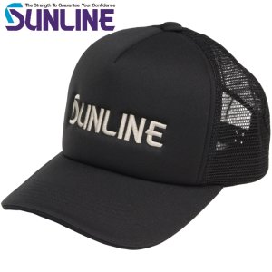 画像2: (28%引) サンライン ロゴメッシュキャップ ブラック ネイビー ホワイト CP-3832 フィッシング 帽子 ウエア 磯釣り 鮎 船 ルアー 釣具 (2)