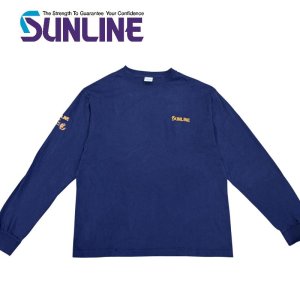 画像3: (28%引) サンライン コットンロングT シャツ S M L LL ブラック ネイビー SUW-15506LT フィッシング ウエア ジャケット 磯釣り 鮎 船 ルアー 釣具 (3)