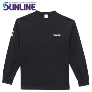 画像2: (28%引) サンライン コットンロングT シャツ S M L LL ブラック ネイビー SUW-15506LT フィッシング ウエア ジャケット 磯釣り 鮎 船 ルアー 釣具 (2)