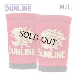 画像1: (28%引) サンライン リストバンド (獅子マーク) SUW-1104 レッド M L ステータス フィッシング 手袋 ウエア (2026年新製品予約5月発売) (1)