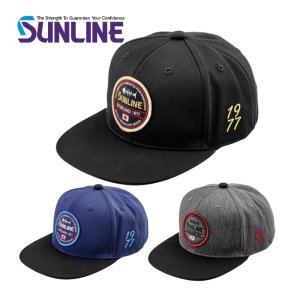 画像1: (28%引) サンライン フラットキャップ CP-3833 ブラック ネイビー ダークグレー フィッシング 帽子 ウエア 磯釣り 鮎 船 ルアー 釣具 (2026年新製品予約4月発売) (1)