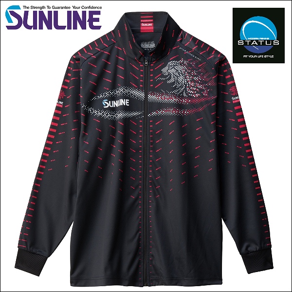 SUNLINE サンライン フル ジップアップ シャツ 長袖 SUW-5568HT 黒色 