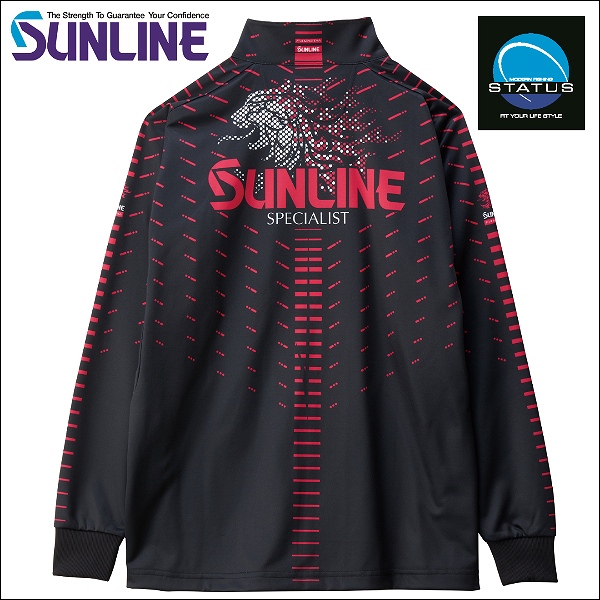 SUNLINE サンライン フル ジップアップ シャツ 長袖 SUW-5568HT 黒色 